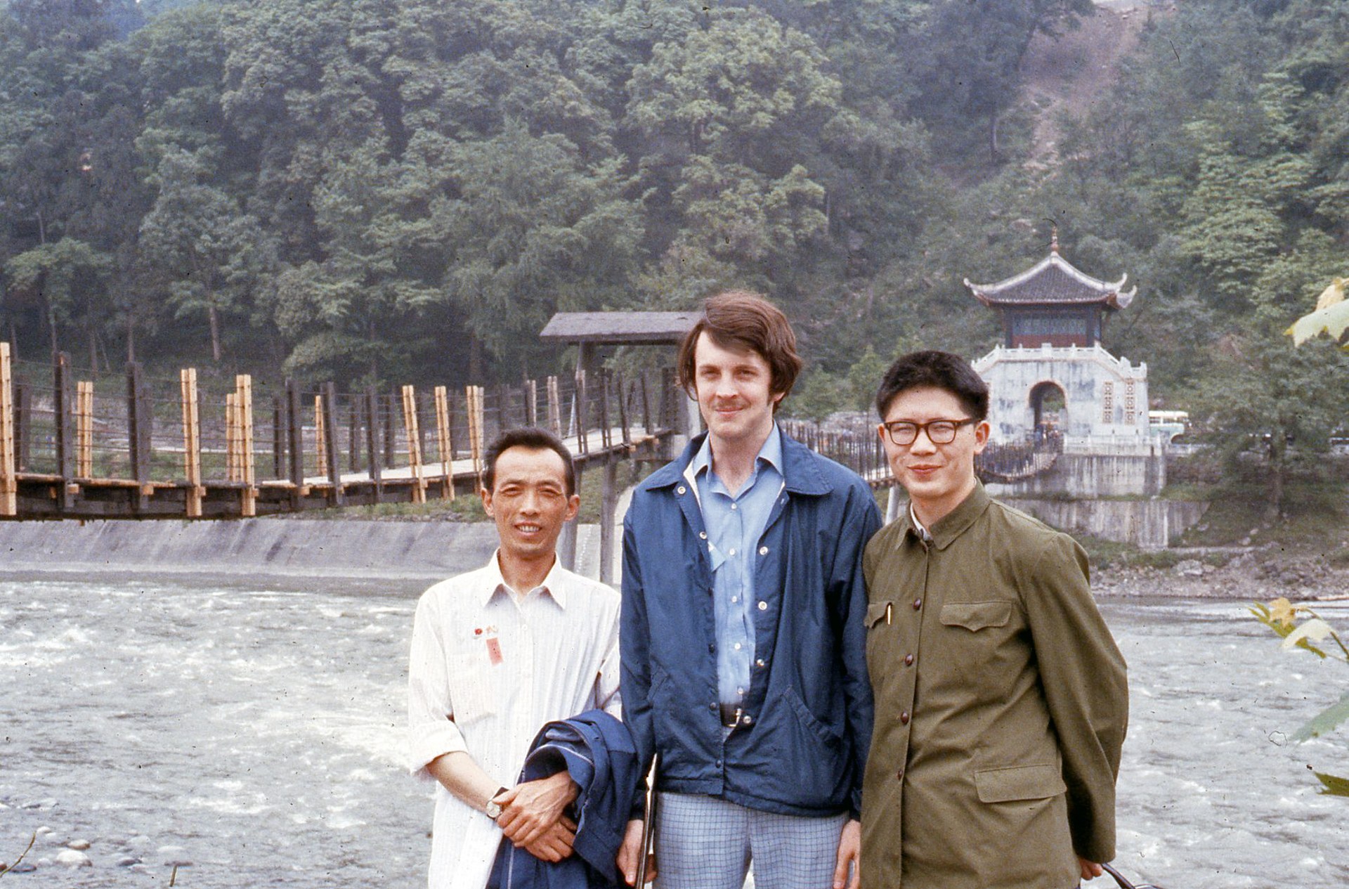 With Tourism Officials in Dujiangyan